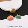 Pendente de Concha Natural com Borda Dourada de Vieiras e Conchas para Brincos Colares DIY Artesanais Joias Pequenos Acessórios