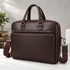 Venta Caliente Transfronteriza Maletín de Cuero Genuino Gran Capacidad Bolso de Mano para Laptop de 16 Pulgadas Uso Diario de Negocios Cruzado Disponible Bolso para Hombre al por Mayor