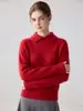 Novo Suéter de Malha 100% Caxemira Pura Outono/Inverno com Gola Reversível para Mulheres, Estilo Solto e Casual, Suéter de Caxemira de Manga Longa
