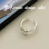 Versión Coreana de Joyería de Plata Estilo Fresco Ins de Dongdaemun Plata de Ley S925 Anillo Sencillo de Doble Capa de Cuerda para Mujeres Mayores