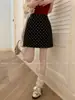 Falda Retro de Lunares para Mujer 2025 Nueva Verano Cintura Alta Ajustada Elegante Versátil Popular Falda Corta de Línea A que se Adapta a la Cadera