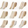 Rolo de linho com renda de 5cm corda de cânhamo artesanato de Natal DIY rolo de linho renda decorativa para jardim de infância linho de algodão