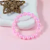 Pulsera Dulce de Perlas de Plástico, Color Caramelo Lindo, Estilo Princesa Simple para Niñas y Niños, Pulsera de Juguete Elástica