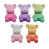 Oso sentado con degradado de colores brillantes de dibujos animados, accesorios de resina para bricolaje, tocado, pinza para el pelo, carcasa de teléfono móvil, joyería, pegatinas decorativas