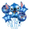 Animación Transfronteriza Lilo y Stitch Stitch Rosa Set de Globos de Película de Aluminio Arreglo de Cumpleaños Globo de Dibujos Animados Papel Día de Año Nuevo