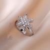 Anillo para Mujer Transfronterizo Micro-Incrustado Flor Giratorio Zircón Temperamento Estilo Cool Diamante Completo Anillo de Amor Joyería al Por Mayor
