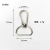 Fivela de Gancho de Mola de Metal Prateado Laminado, Gancho de Lanyard para Identificação de Bagagem em Liga de Zinco, Fivela Elástica de Fita para Animais de Estimação