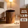 Lixeira plástica criativa em formato de anel com textura de madeira retrô para cozinha, sala de estar, banheiro, uso doméstico, novo estilo chinês, tamanho grande