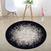 Alfombra Redonda Estéreo 3D Blanco y Negro Transfronteriza de Halloween para Dormitorio, Sala de Estar, Mesa de Café, Alfombrilla Absorbente con Trampa de Ilusión