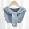 Chal para niños Estilo K para Niños y Niñas en Primavera y Otoño Versátil Color Puro a Rayas Tejido Multicolor Chaleco Capa Cuello Falso Moderno