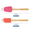 Mango de Madera Plano Set de Herramientas de Silicona para Hornear Mini Horneado de 8 Piezas Raspador Brocha de Aceite Espátula Cuchara Raspador Pequeño