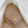 [Acero de titanio] Collar de diamantes de imitación con temperamento de lujo para niña saltando, cadena de clavícula para mujer, cadena de acero de titanio.