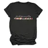 Camiseta feminina redonda de manga curta, estilosa e divertida, para Amazon, Wish e lojas independentes