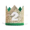 Decoración para Fiesta Infantil Sombreros Digitales, Coronas, Sombreros de Cumpleaños, Primer Cumpleaños del Bebé y Banquete de los 100 Días Adornos para la Cabeza con Purpurina, Accesorios para Fotos