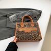Bolsa Feminina Outono e Inverno 2024 Nova Moda Vintage Xadrez Commuter Tote Bag Grande Capacidade Casual Lã Bolsa de Axila