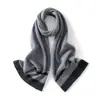 Cachecol de Lã Cashmere Tricotado Outono e Inverno, Gola Térmica Listrada, Cor de Exportação Color Block Transfronteiriça Unissex Cachecol Quente Espesso