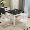 Mesa y Sillas de Comedor de Vidrio Templado para Apartamentos Pequeños, Mesa Cuadrada, Mesa Cuadrada Pequeña, Mesa de Doble Capa, Mesa de Comedor para el Hogar, Mesa Cuadrada