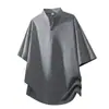 Camiseta Ligera, Transpirable, de Secado Rápido, Manga Corta, Hombros Descubiertos para Hombre, Verano, Transpirable, Media Cremallera, Cuello Alto, Holgada, Sudadera