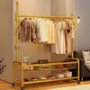 Secador de Roupas para Uso Doméstico, Rack de Armazenamento Espessado e Reforçado de Aço Carbono, Cabideiro de Chão, Cabideiro de Armazenamento Móvel