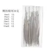 Agujas de coser sin enhebrar para personas mayores y ciegas, Kit de costura de cubo de madera colgante lateral sin enhebrar