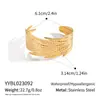 Pulsera Abierta Minimalista Línea de Ola, Acero Inoxidable Electrochapado con Oro de 18K, Joyería Versátil y de Moda para Mujer