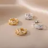 Pendientes Geométricos en Forma de C de Circonita Europeos y Americanos Nuevos y Pendientes para Mujer, Pendientes Elegantes Estilo Ins en Forma de Corazón para Entrega