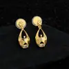 Brincos Originais de Ouro Real Espesso Banhado 18K Corte Gota Vazado Microcravejados com Zircônia Estilo Palácio de Luxo Acessível Francês Brincos de Alta Qualidade