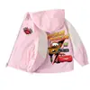 Chaqueta de Esquí para Niños con Forro de Felpa Cars Rayo McQueen Mate Bloque de Color con Capucha Ropa Exterior Gruesa de Otoño/Invierno para Niños