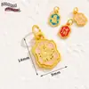 Chapado en Cobre con Oro Antiguo de 18K, Colgante Pequeño Estilo Chino, Accesorios para Joyería DIY, Accesorios de Colgantes Pequeños Esmaltados para Pulsera Collar