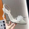Sandalias Baotou para Mujer, Primavera y Verano, Tacón Bajo, Tacones Altos Blancos, Nuevos Zapatos de Tacón de Aguja Blancos con Punta Fina Transparentes Estilo Francés 2025
