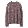 Suéter de Cachemira para Mujer 100% Cachemira Pura Hilo Grueso Casual Holgado Moda Casual Cuello Redondo Jersey Suéter Tejido