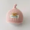 Gorros para Bebés y Niños, Gorros de Lana para Otoño e Invierno, Nuevo Diseño de Oso Tridimensional, Bebés Recién Nacidos Niñas, Estilo Coreano, Modernos y Lindos