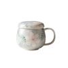 Caneca de Cerâmica Miyan para Separação de Água e Chá Caneca de Cerâmica Pintada à Mão com Filtro e Tampa Caneca de Chá para Escritório Copo para Beber