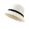Nuevo gorro de punto de bloques de color para otoño para mujer, elegante y versátil, sombrero tipo cubo simple, estiloso y moderno, sombrero de pescador con protección solar y a prueba de viento