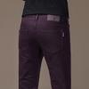 Jeans Morados de Alta Gama Italianos para Hombre, Nueva Marca de Moda Otoño 2026, Pantalones Casuales Elásticos Ajustados Cónicos