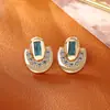 Pendientes de Zirconia con Forma de Herradura Diseñados, Modernos, Ligeros, Lujosos, de Gama Alta, Pendientes Frescos y Elegantes, Pendientes Estilo Celebridad de Internet Estilo Bosque