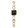 Pronta Entrega Relógio Feminino de Design de Nicho High-End, Quadrado com Cristais Incrustados de Luxo Leve, Pulseira de Relógio Casual de Moda Feminino
