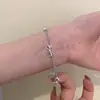 Estilo Coreano Simples e de Luxo Leve Miçangas Costuradas Laço Corrente de Clavícula Pulseira Design Feminino Nicho Fresco e Versátil Colar
