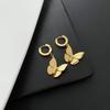 Pendientes Europeos y Americanos de Acero de Titanio Transfronterizos, Pendientes Metálicos de Alto Gama de Diseño Único en Forma de Corazón, Pendientes de Acero Inoxidable que No se Desvanecen al por Mayor