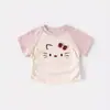 Camiseta de Manga Curta para Meninas Roupa de Verão 2026 Novas Blusas Estilosas para Bebês Roupas Infantis Finas de Verão