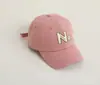 Boné de Baseball Infantil Novo 2023 Meninos e Meninas Moda Coreana Boné com Letra N Chapéu de Sol para Primavera e Outono