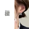 Pendientes de Clip para Oreja Fan Zhiqiao Versión Coreana Chapados en Cobre Oro Real de 18 Quilates para Mujer Cuadrados de Circonita Simple Moda Estilo Ins Pendientes