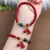 Pulsera de cinabrio, nueva pulsera estilo chino de arena dorada púrpura, pulsera de piedra ojo de gato, loto, cinabrio, pulsera de piedra ojo de gato con cuentas