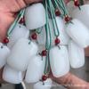 Collar de Jade Blanco, Colgante en Forma de Pan de Jade Grasa de Oveja, Colgante de Paz, Adornos de Jade, Jade de Vidrio, Tallado de Jade