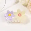 Gorace Joyería Pasador Versátil Clip de Flor de Color Contrastante Trasero de la Cabeza Pasador para Cola de Caballo Alta Accesorios para el Cabello de Estilo Pastoral para Mujer