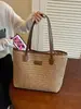 Bolso de paja de gran capacidad para mujer, estilo transfronterizo, para ir al trabajo, nuevo de verano 2026, popular, bolso de mano de un solo hombro, bolso de axila