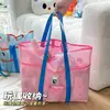 Bolsa de Armazenamento de Brinquedos para Crianças Bolsa de Praia Portátil de Mão Grande Capacidade Bolsa de Rede Bolsa para Natação Fitness Bolsa de Ombro para Passeio
