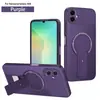 Adecuado para Samsung A57 A27 A17 Funda Magnética para Teléfono Samsung A07 A56 M36 Cubierta con Soporte Magnético de Fibra de Carbono