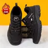 Zapatos casuales deportivos para hombre de algodón simple transfronterizos, modernos, para exteriores, forrados de polar, cálidos, con plataforma, para correr, montañismo, zapatos para hombre