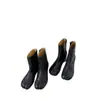Botas de Piel de Vaca ~ Estilo Ma Ma Uva, Aumentadoras de Altura 6.5cm con Punta Dividida, Tacones Gruesos y Suelas Gruesas, Botas Martin Adelgazantes para Mujer